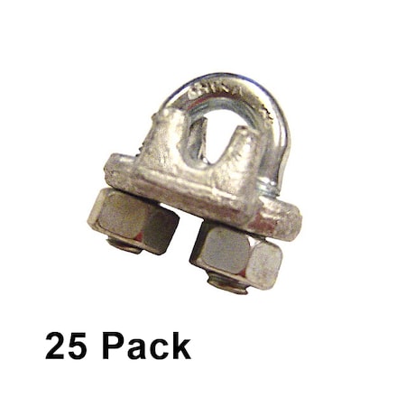 Us Cargo Control 1/8" Galvanized Drop Forged Wire Rope Clips (25 pack) GDFWRC18-25PK